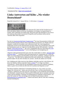 Linke Antworten auf Köln: „Nie wieder Deutschland“
