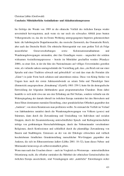 Christian Lübke (Greifswald) Conclusio: Mittelalterliche Assimilations