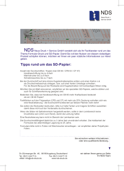 Info SD-Papier.cdr - NDS - Neue Druck und Service GmbH