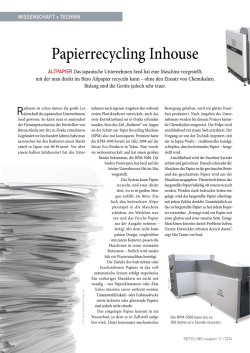 Papierrecycling Inhouse