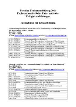 Trainerausbildung Termine 2016 - Deutsche Reiterliche Vereinigung