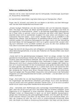 Dr. Axel Schmidt, selbst Reiter, sagt seine Meinung zum