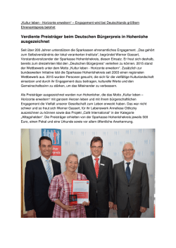 Verdiente Preistr&auml;ger beim Deutschen B&uuml;rgerpreis in