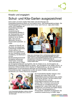 Schul- und Kita-Garten ausgezeichnet