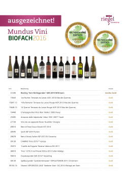ausgezeichnet! Mundus Vini - Peter Riegel Weinimport GmbH