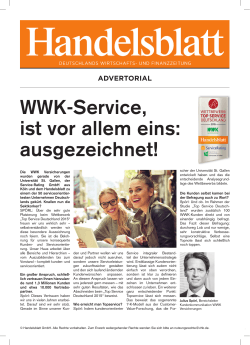 WWK-Service, ist vor allem eins: ausgezeichnet!