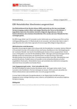 EBS-Netzelektriker Absolventen ausgezeichnet