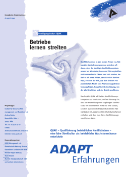 Quak - Qualifizierung betrieblicher Konfliktlotsen
