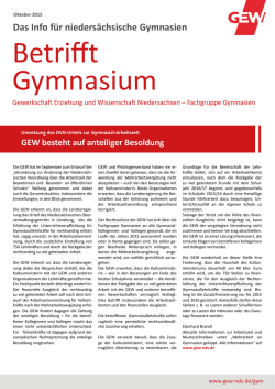 Betrifft Gymnasium - GEW Niedersachsen