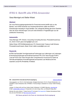 IFRS 9: Betrifft alle IFRS-Anwender