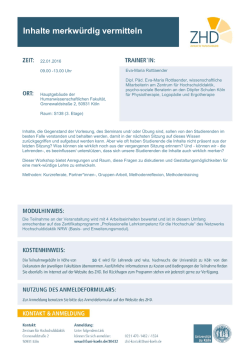 Inhalte merkwürdig vermitteln - Humanwissenschaftliche Fakultät
