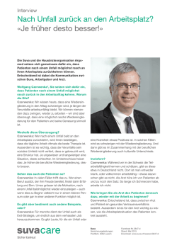 Interview mit Suva zur Kostenreduktion durch
