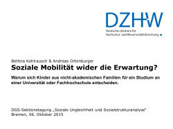 Soziale Mobilität wider die Erwartung? Warum sich Kinder aus nicht