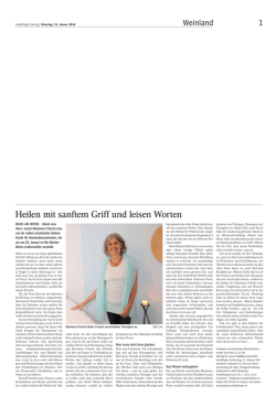 Heilen mit sanftem Griff und leisen Worten
