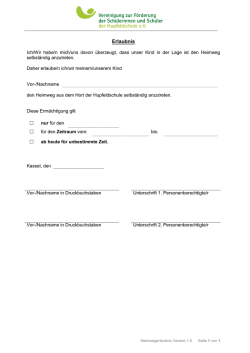 Erlaubnis - Hort der Hupfeldschule