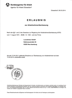Erlaubnis Arbeitnehmerüberlassung