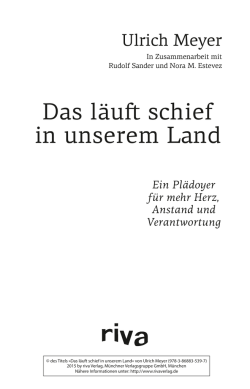 Das läuft schief in unserem Land - Ein Plädoyer für