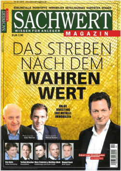 Interview im Sachwert Magazin