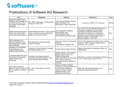 Publications of Software AG Research