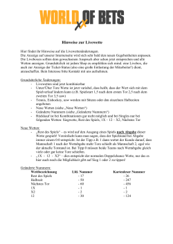 Livewetten Hilfe