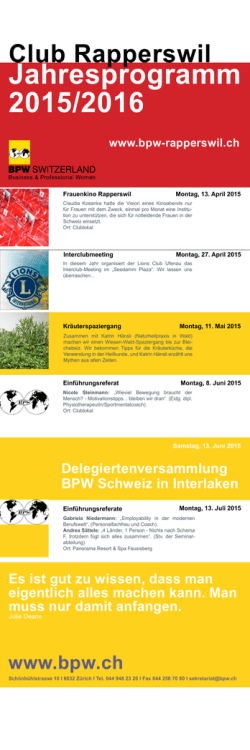 Jahresprogramm 2015/2016