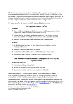 Glasapparatebauer (w/m) und mehrere Auszubildende