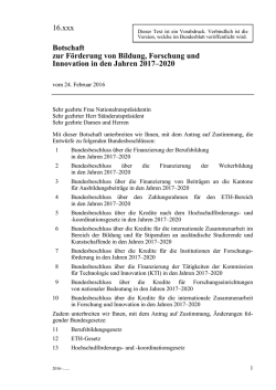 BFI-Botschaft 2017–2020