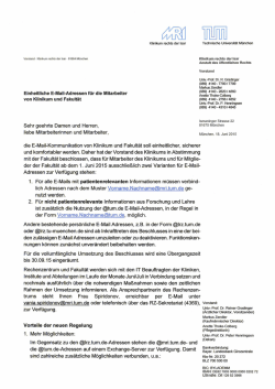 Informationsschreiben - TUM Fakult&auml;t f&uuml;r Medizin
