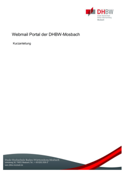 Kurzanleitung Webmail der DHBW