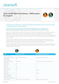 Clearswift SECURE Email Gateway – MIMEsweeper: Ein Vergleich