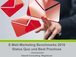 E-Mail-Marketing Benchmarks 2016 Status Quo und Best