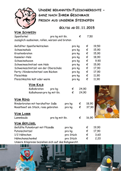 Partyserviceliste - Hotel Gärtner Holzgerlingen