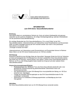 Info Extra Gesundheitshunderter - SVA