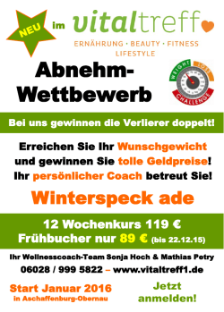 Suche 15 Personen, die ernsthaft 3-30 kg abnehmen