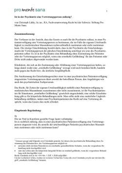 Ist in der Psychiatrie eine Vertretungsperson