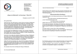 „Känguru der Mathematik“ am Donnerstag, 17. März 2016