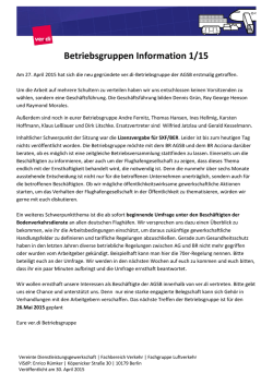 Betriebsgruppen Information 1/15
