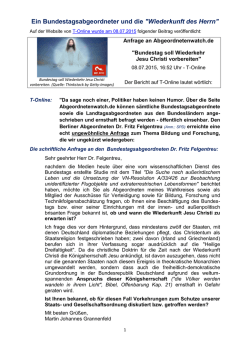 Ein Bundestagsabgeordneter und die