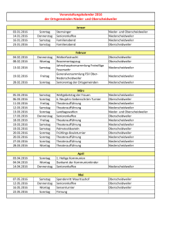 Veranstaltungskalender 2016 der Ortsgemeinden Nieder