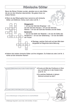 Kostenloses Arbeitsblatt: Römische Götter