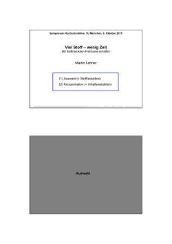 Viel Stoff &ndash; wenig Zeit