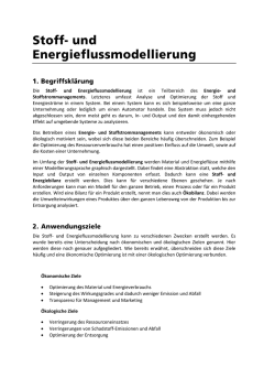 Die Stoff- und Energieflussmodellierung ist ein Teilbereich des
