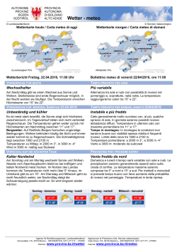 Wetter - meteo - Autonome Provinz Bozen