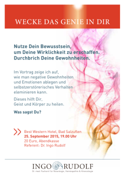 Wecke das Genie in Dir - Vortrag