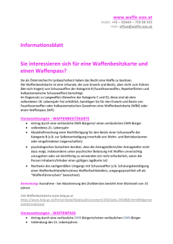 Informationsblatt Sie interessieren sich f&uuml;r eine Waffenbesitzkarte