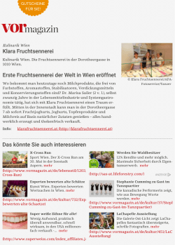 Klara Fruchtsennerei Erste Fruchtsennerei der Welt in Wien eröffnet