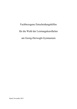 Hilfestellungen zur Wahl der Leistungsf&auml;cher - Georg