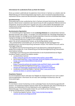 Informationen f&uuml;r ausl&auml;ndische &Auml;rzte aus Nicht-EU