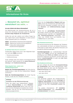 Informationen f&uuml;r &Auml;rzte - bei der Sozialversicherungsanstalt der