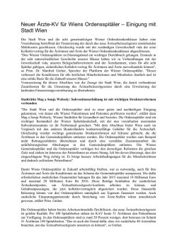 Neuer Ärzte-KV für Wiens Ordensspitäler